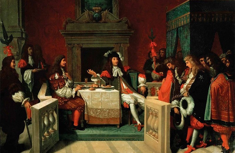 Людовик XIV, ужинающий в Версале с Мольером