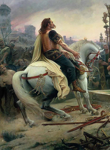 Верцингеторикс бросает оружие к ногам Юлия Цезаря