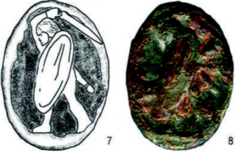 Археологи нашли под Анапой редкий перстень с кельтским воином со щитом