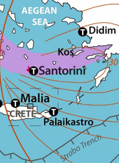 Вызванное минойским извержением Санторина цунами не нанесло критянам серьезного ущерба
