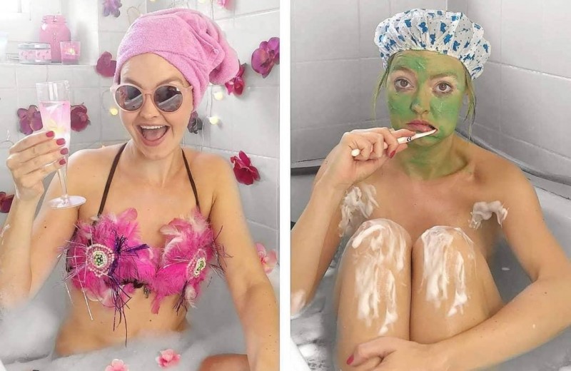 Инстаграм/Реальность: думаете, девушки принимают ванну с лепестками роз? Нет