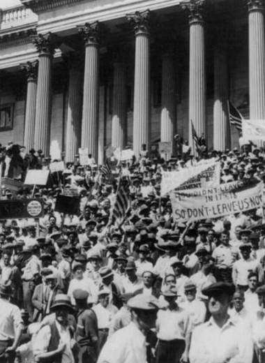 Как в 1932 году 20 000 ветеранов прошли по Вашингтону, чтобы получить обещанные выплаты после Первой мировой войны