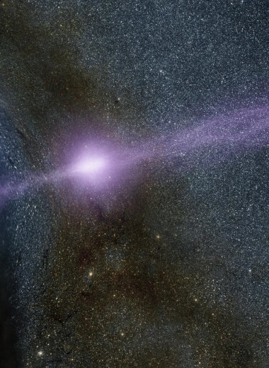 Найдена струя из древней черной дыры массой миллиард Солнц