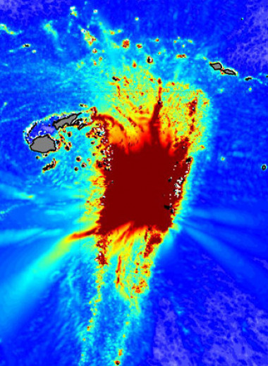 Январское извержение вулкана Тонга запустило цунами высотой 90 метров