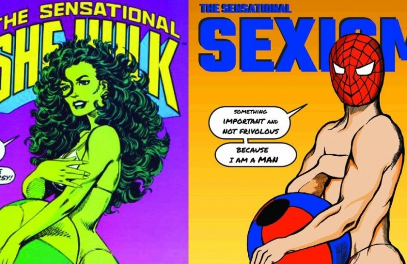 Супермен без трико, Айронмен на коленях: художница обнажает сексизм в комиксах