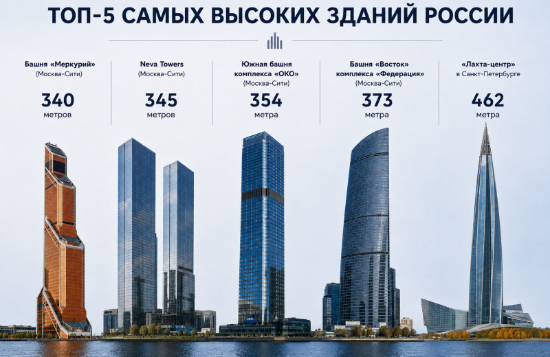 «От коих не одна кружится голова»: топ-5 самых высоких зданий в России