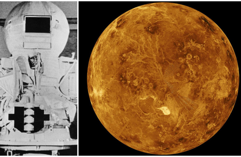 45 лет назад советский космический аппарат «Венера-9» приземлился на Венере и сделал ее фотоснимки