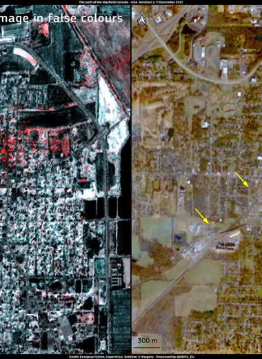 Спутник показал последствия разрушительного торнадо в США