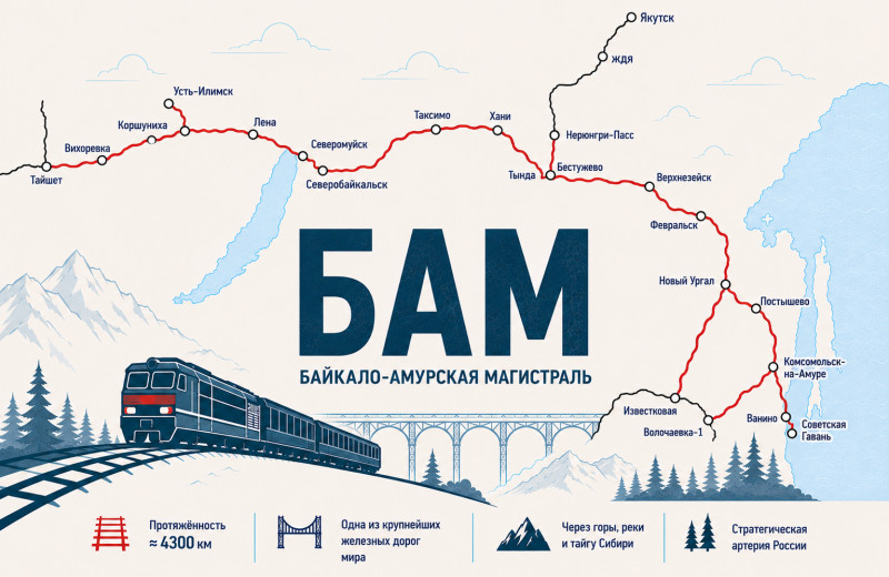 Как строили БАМ и как выглядит Байкало-Амурская магистраль 52 года спустя