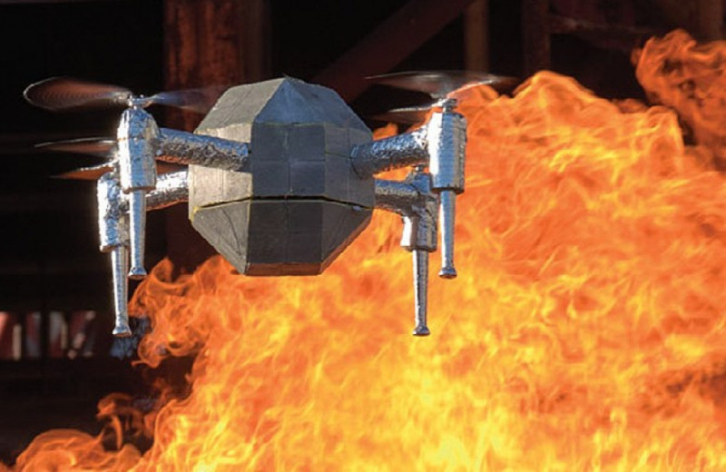 Аэрогель повысил огнестойкость дрона