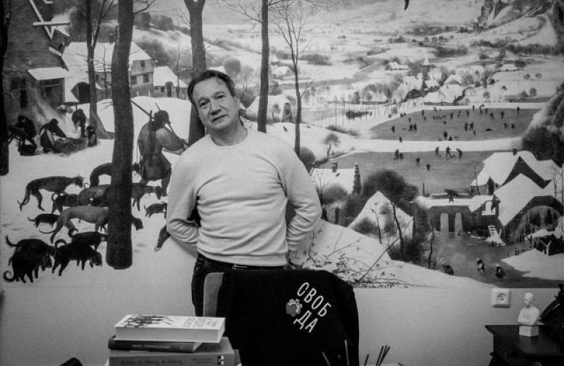 Виктор Рыжаков. Портрет охотника на снегу