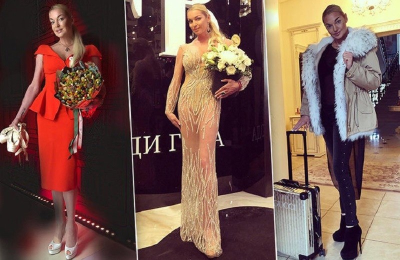 «Голые платья» и другие наряды Анастасии Волочковой в уходящем году