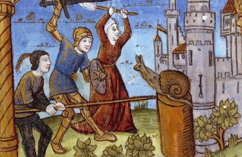 Почему на средневековых рисунках так много рыцарей, сражающихся с улитками