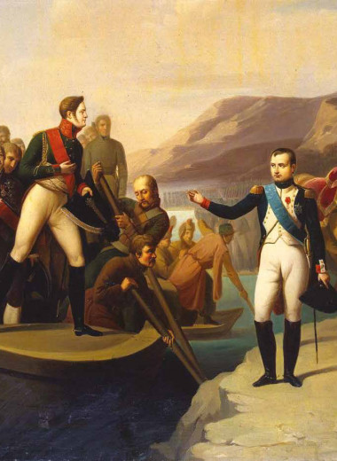 Прощание Наполеона I и Александра I после Тильзитского мира 9 июля 1807 года