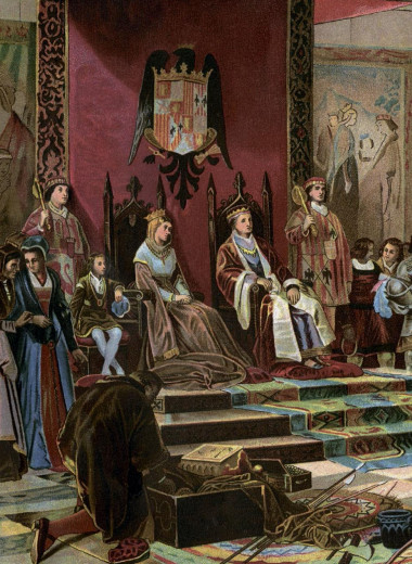 Приём Колумба по его возвращении из первого путешествия Их Католическими Высочествами в Барселоне