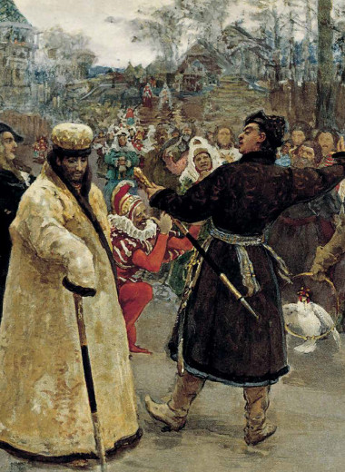 Приезд царей Иоанна и Петра Алексеевичей на Семёновский потешный двор в сопровождении свиты