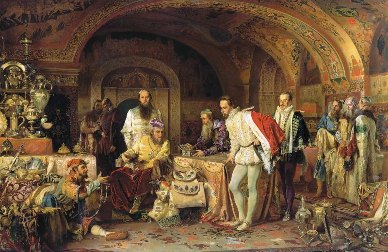 Царь Иоанн Грозный показывает свои сокровища английскому послу Горсею