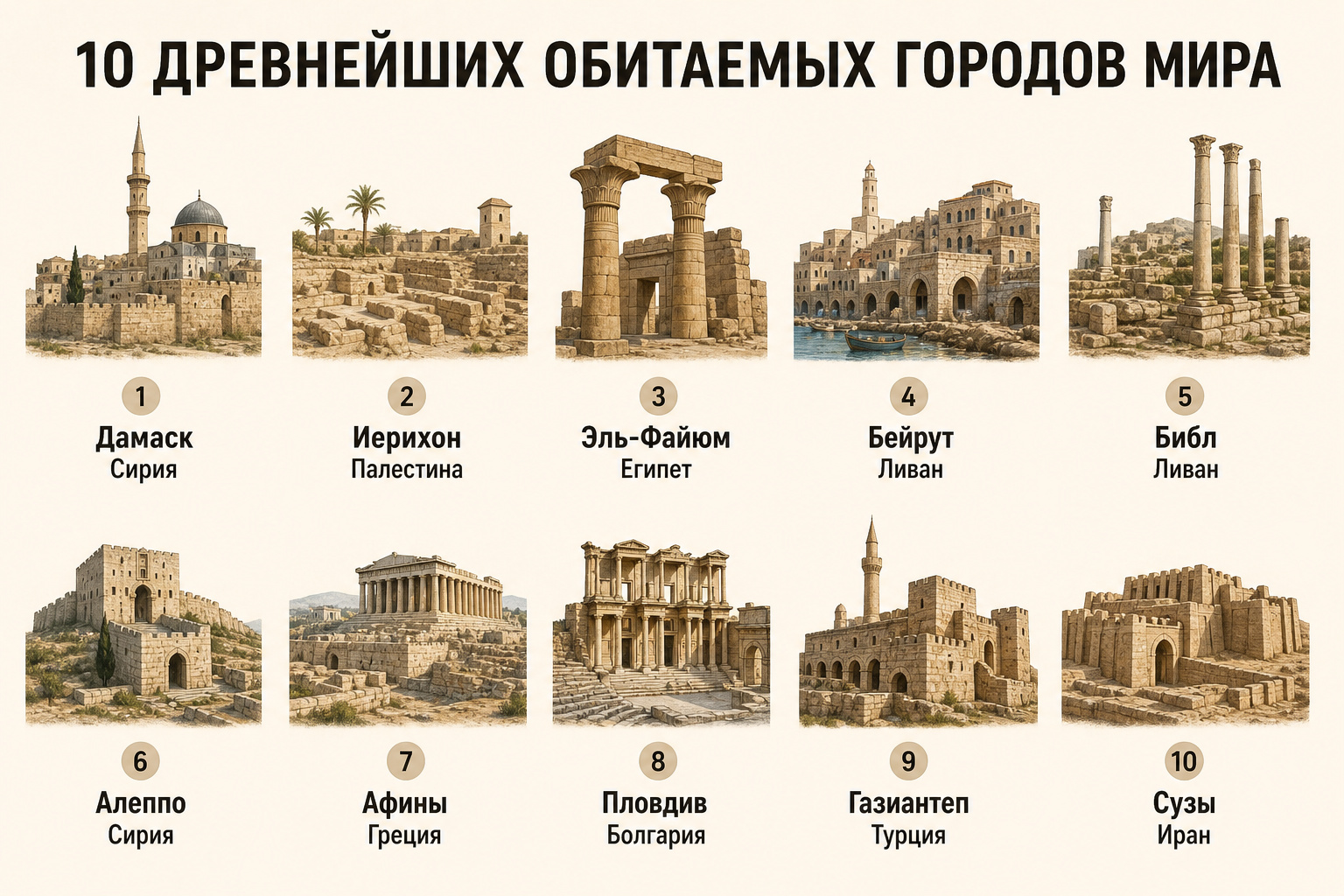 10 самых древних городов Земли, которые никогда не покидали люди