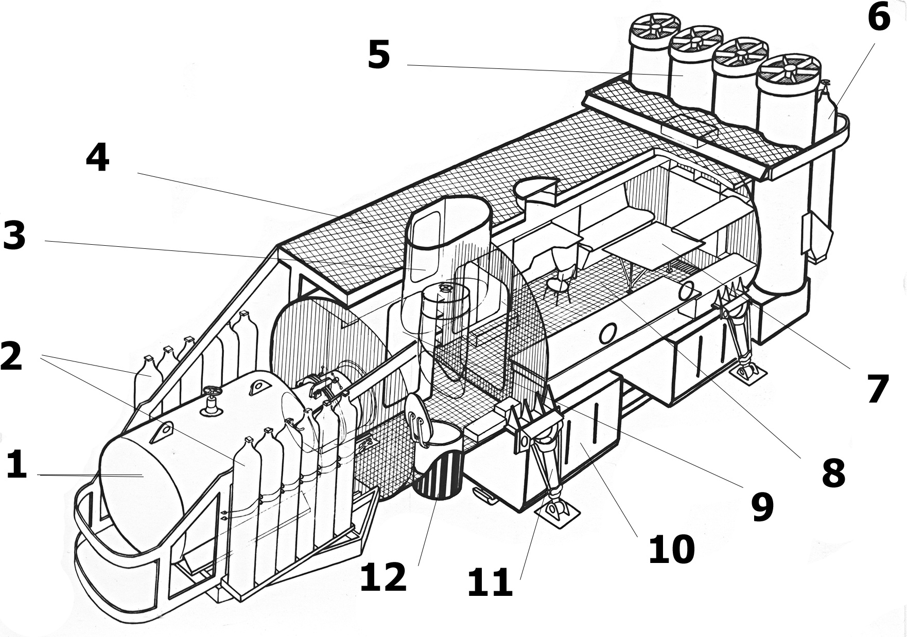 Общее расположение подводной лаборатории «Черномор-2»