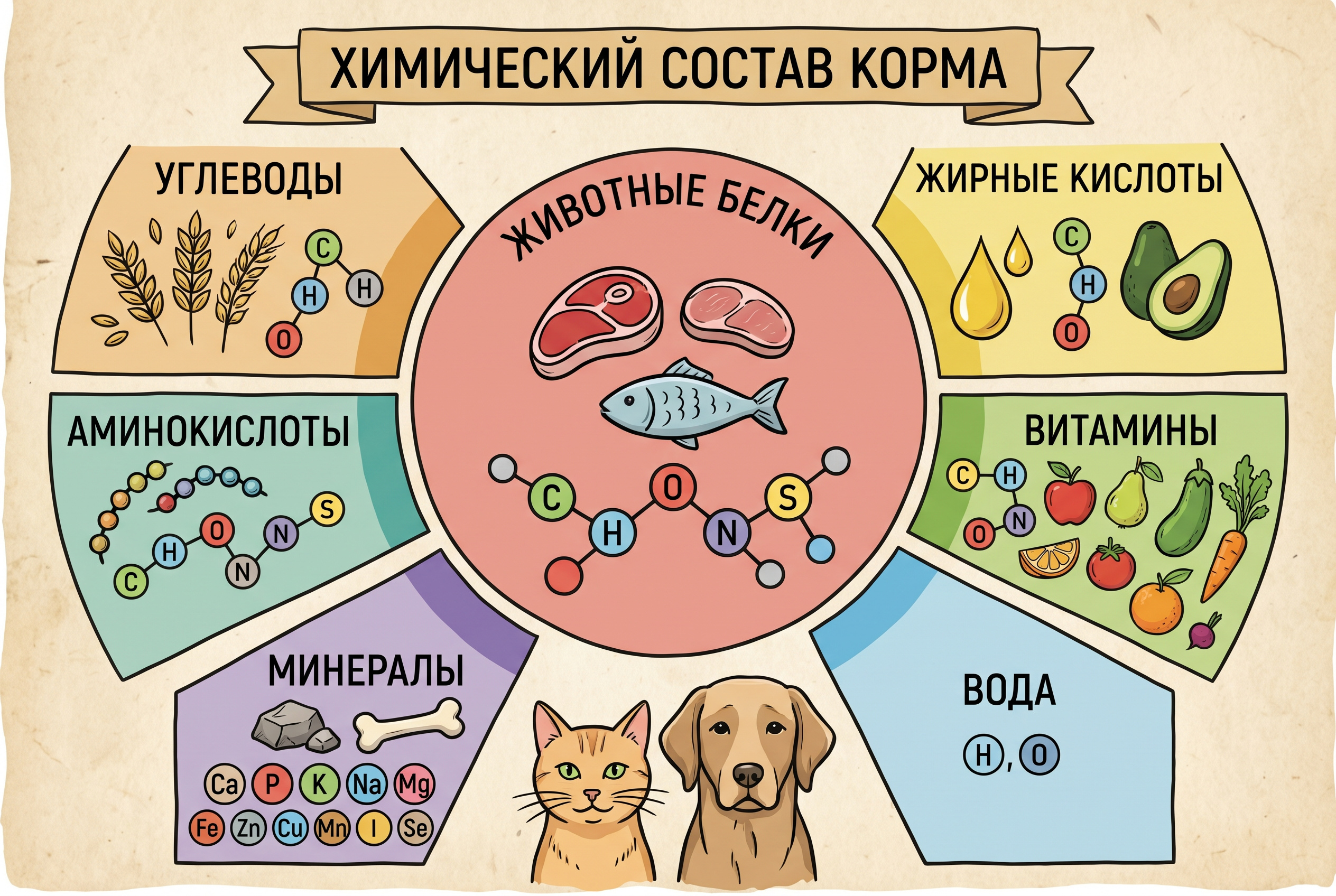химический состав корма для собак и кошек